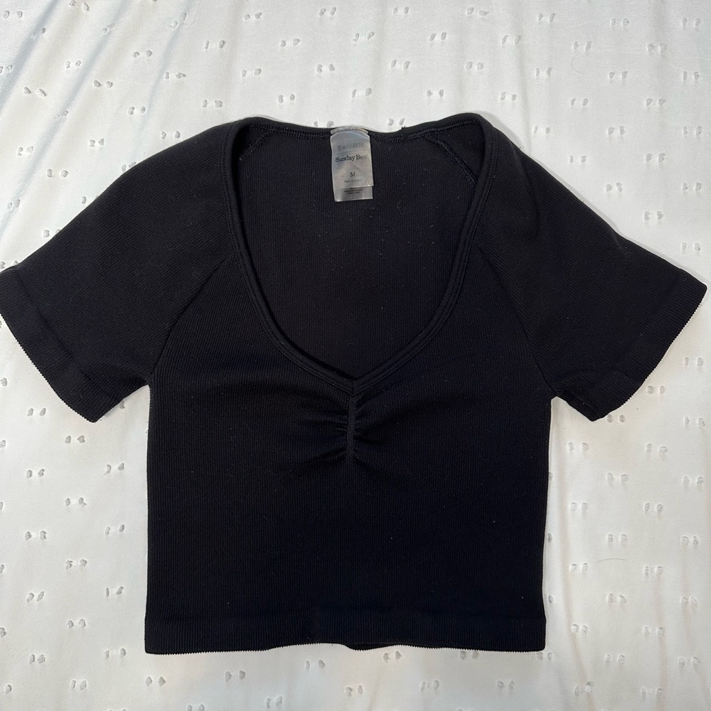 Sunday Best Black V-Neck Women's Top
